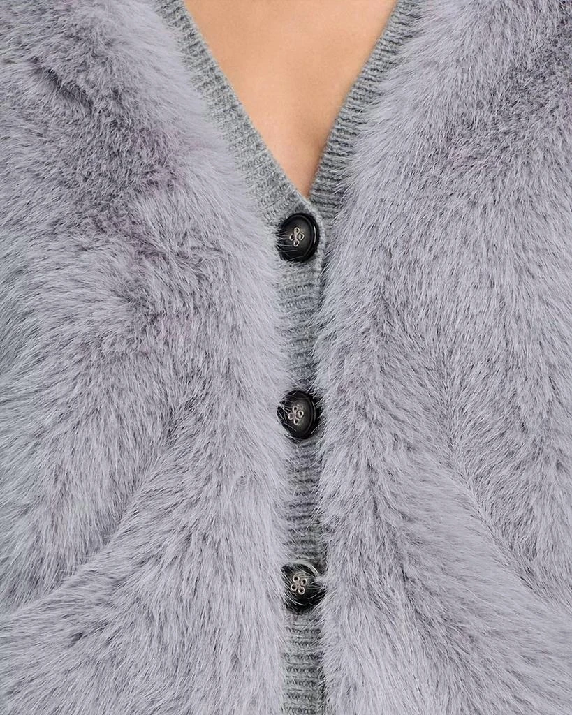 Ramy Brook Vivietta V Neck Cardigan In Heather Grey 4