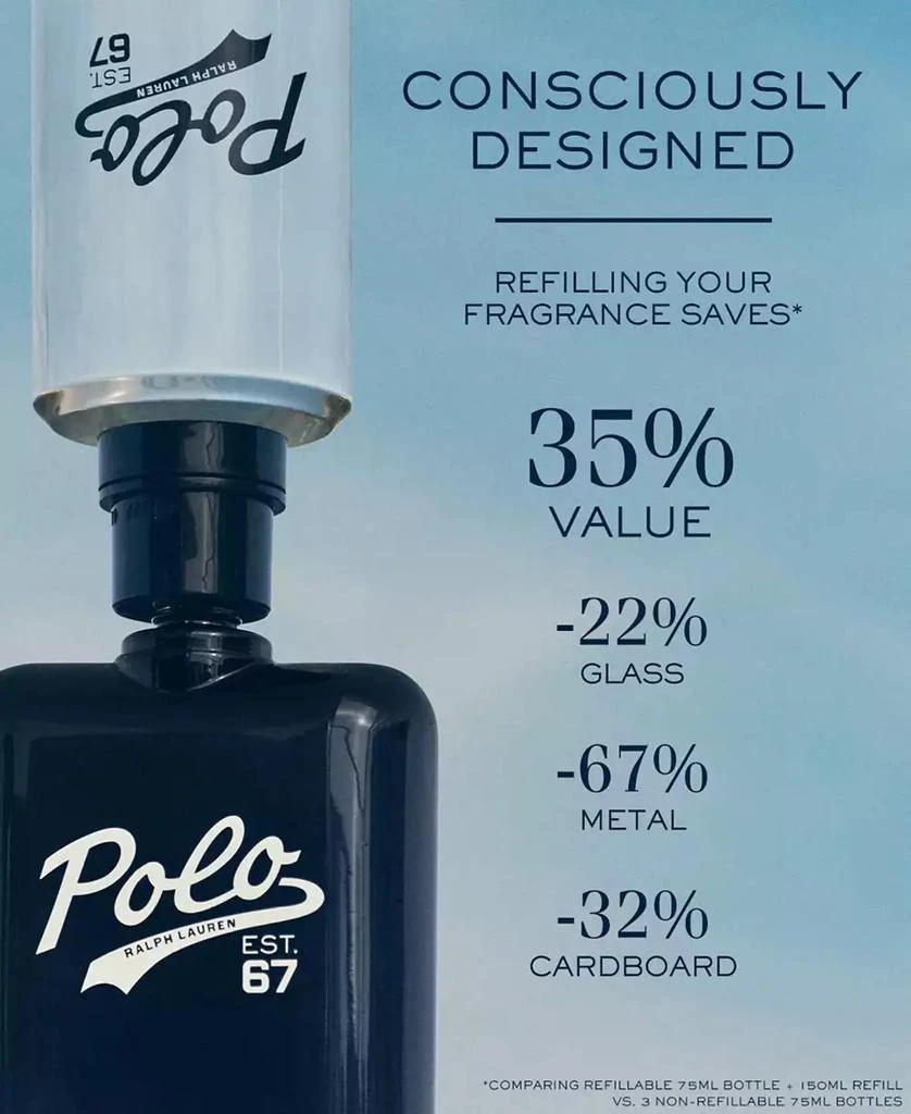 Ralph Lauren Men's Polo 67 Eau de Toilette Refill, 5.1 oz. 3
