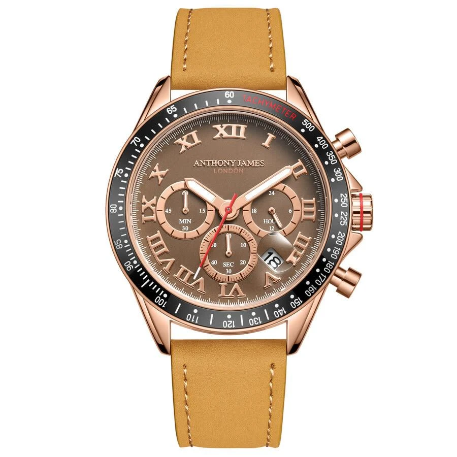 Anthony James Tachymeter Turbo Brown Dial Men's Watch AJ101 1