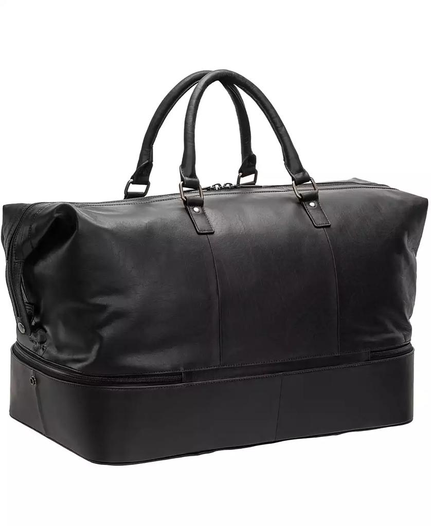 Mancini Leather Goods Men's Buffalo Double Compartment Duffle Bag