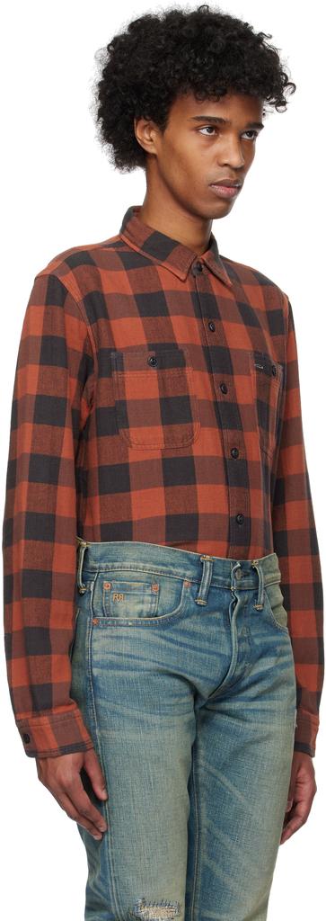 RRL Red & Black Plaid Twill Work Shirt