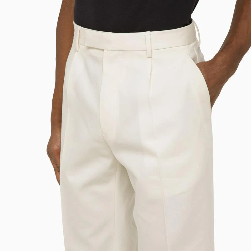 ZEGNA White cotton and wool trousers 6