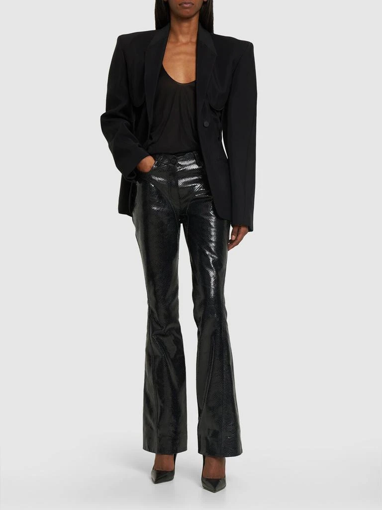 Mugler Snake Leather Flared Pants 1