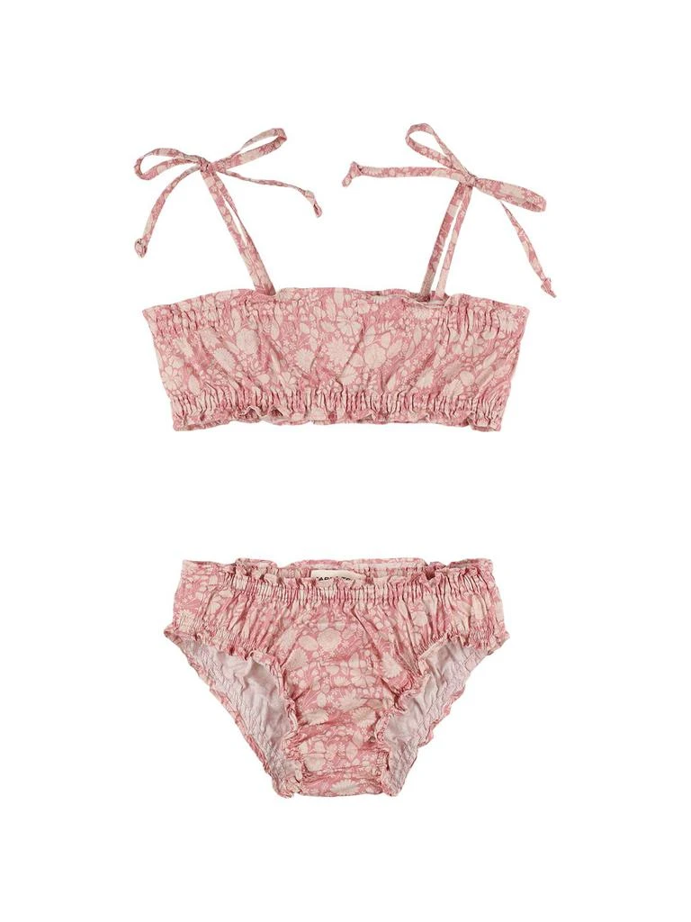 BABE & TESS Printed Cotton Blend Poplin Bikini 1
