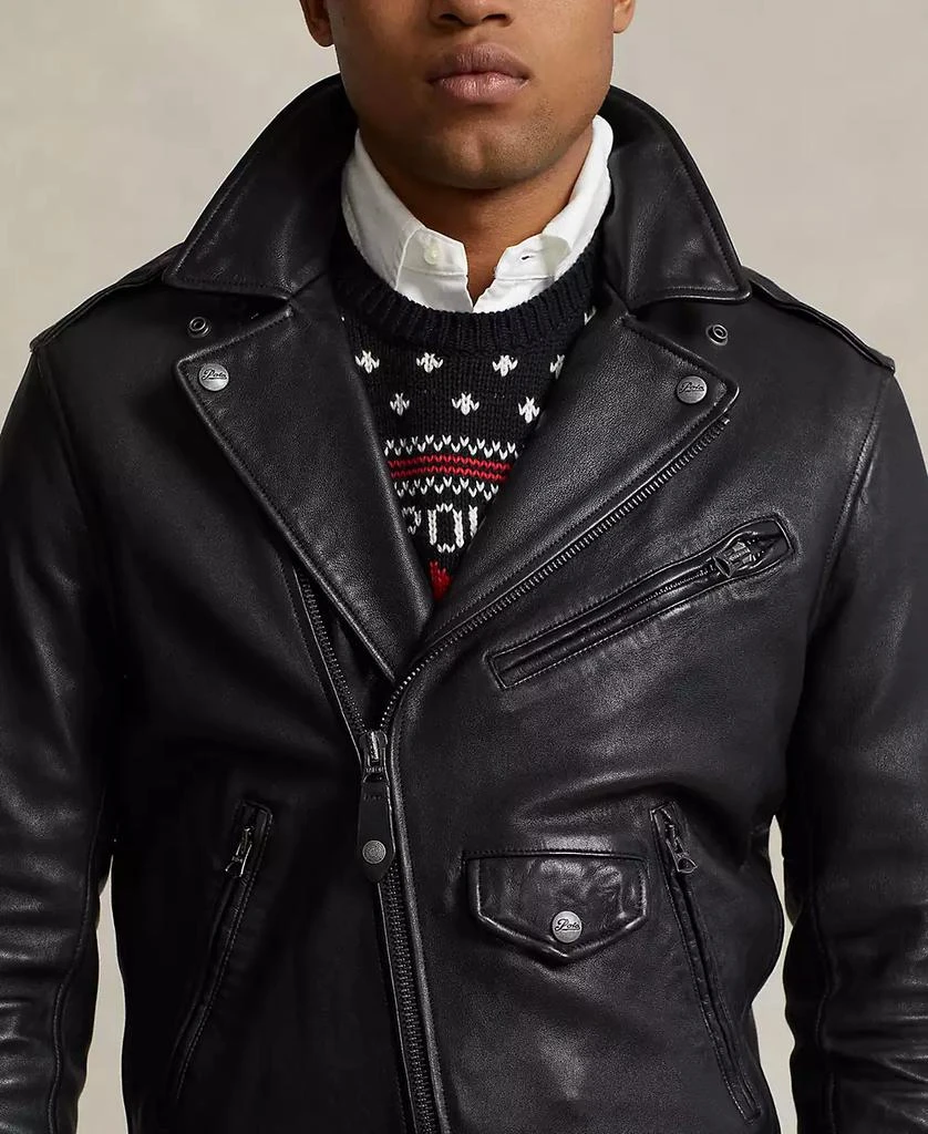 Ralph Lauren Men's Iconic Leather Motorcycle Jacket 4