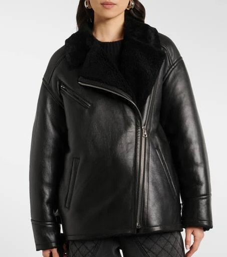 Isabel Marant Adelina shearling-lined leather coat 4