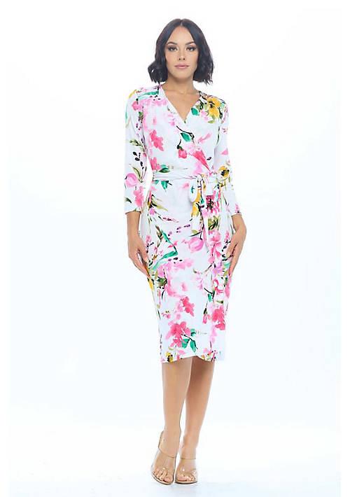 Renee C. C. Print Jersey Wrap Dress