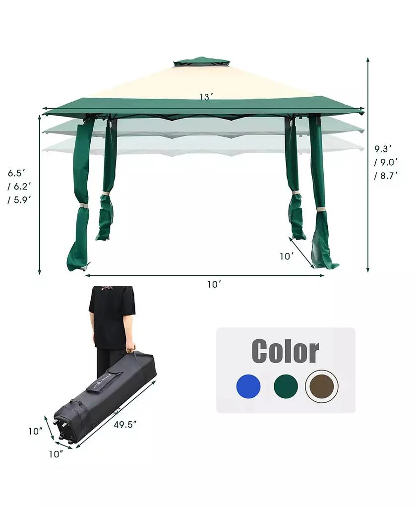 Costway 13'x13' Gazebo Canopy Shelter Awning Tent Patio Garden 2