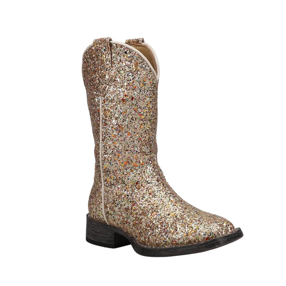 Roper Glitter Galore Square Toe Cowboy Boots (Little Kid-Big Kid)