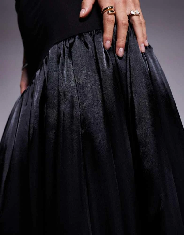 Amy Lynn Amy Lynn Alexa satin shoulder tie maxi dress in black 3