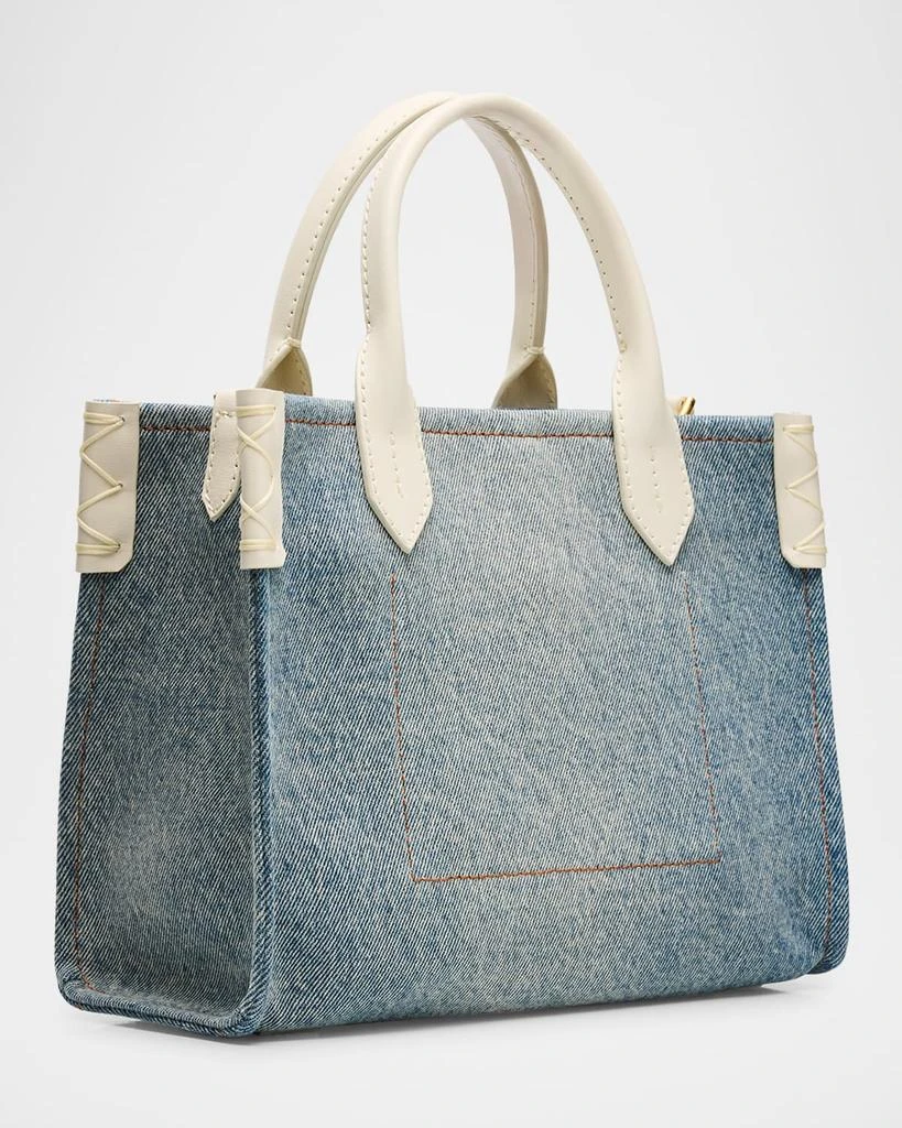 Balmain B-Army Small Shopper Tote Bag in Denim 3
