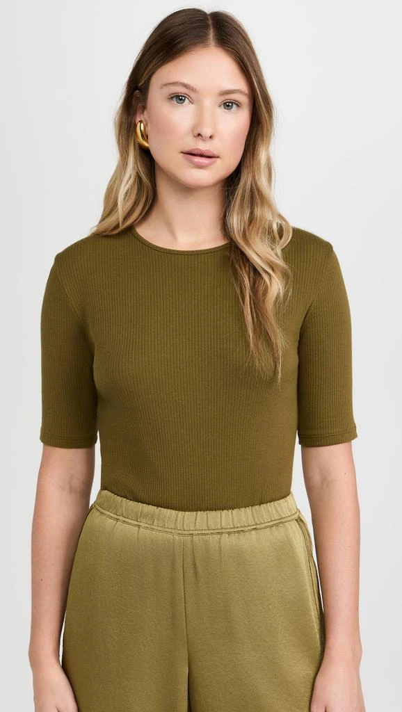 Vince Rib Elbow Sleeve Crew Tee 1