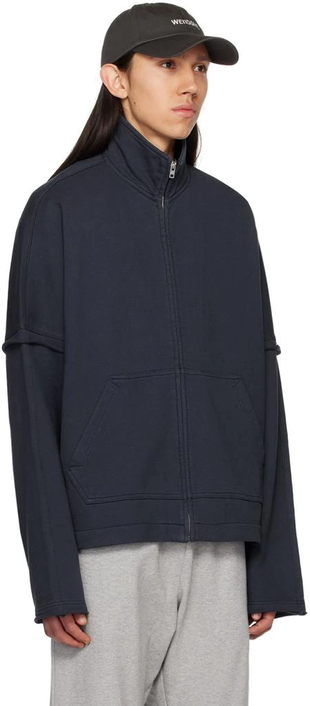 We11done Navy High Neck Zip-Up Sweater 2