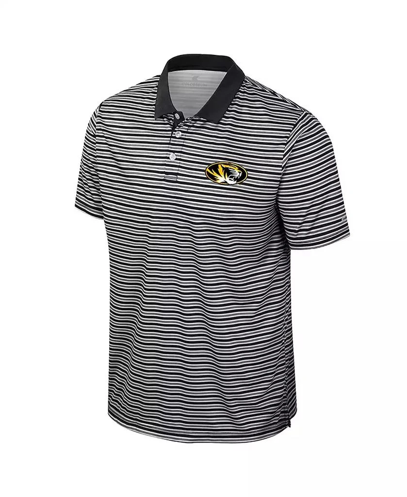 Colosseum Men
s Black Missouri Tigers Striped Polo Shirt 2