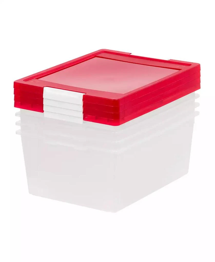IRIS USA 12 Qt. Plastic Holiday Storage Bins Containers with Lids, Clear - 9