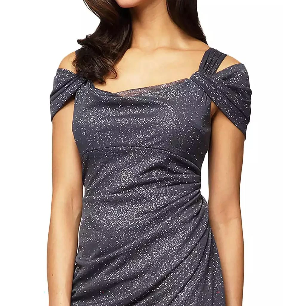 Alex Evenings Alex s Cold-Shoulder Draped Metallic Gown 3