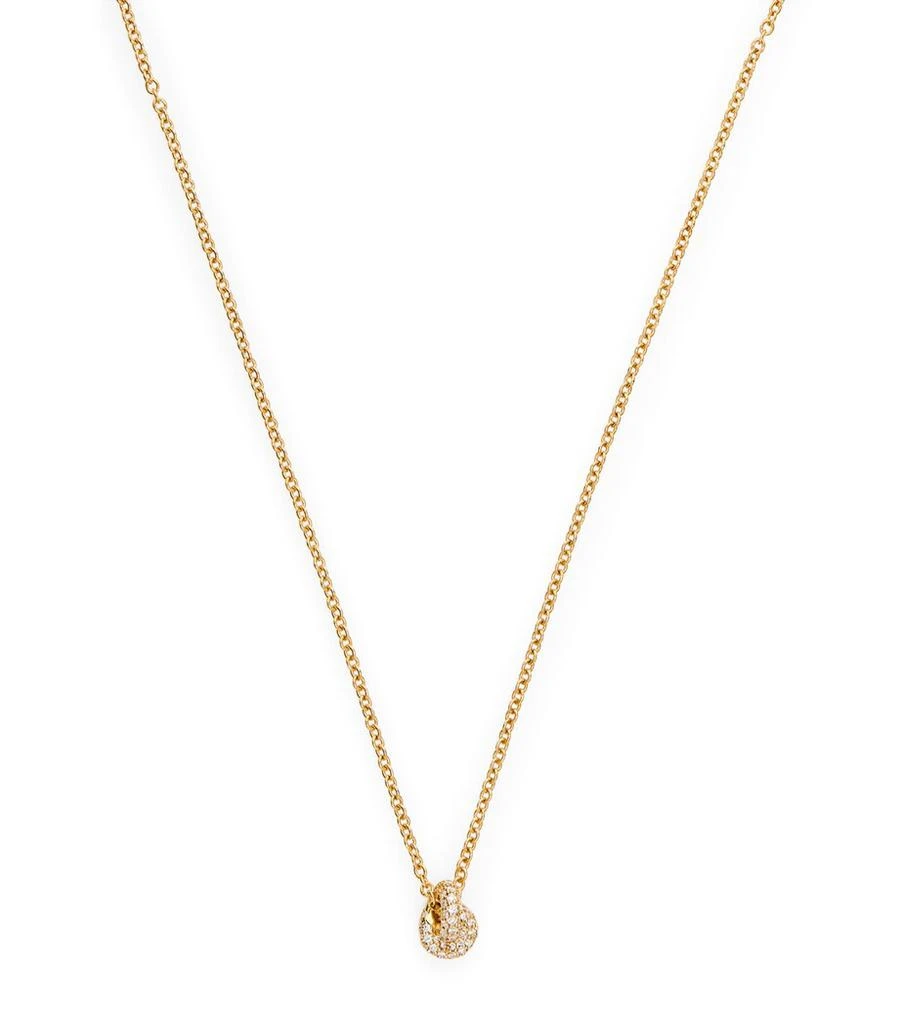 Engelbert Yellow Gold and Pavé Diamond Legacy Knot Necklace 1