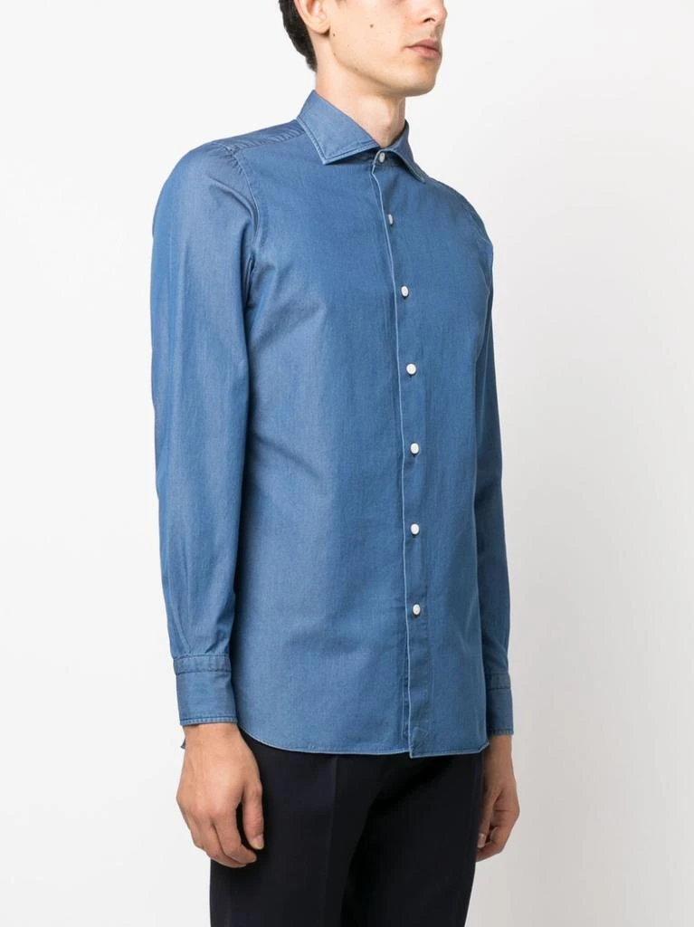 Finamore 1925 Napoli Men's Shirts Clear blue 4