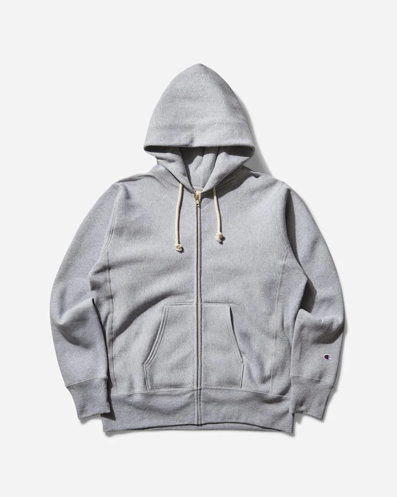 CHAMPION Men's Made in USA Reverse Weave Zipped Hoodie Oxford Grey 1