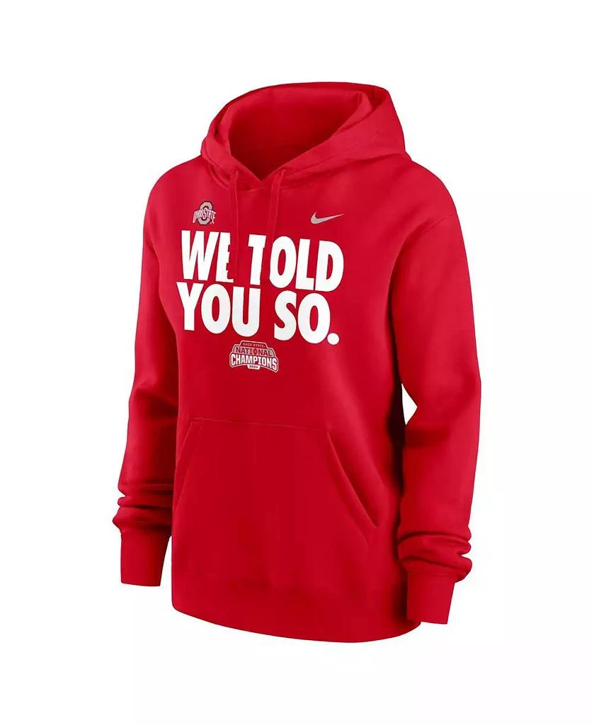 NIKE Women's Scarlet Ohio State Buckeyes College Football Playoff 2024 National Champions We Told You So Pullover Hoodie 3