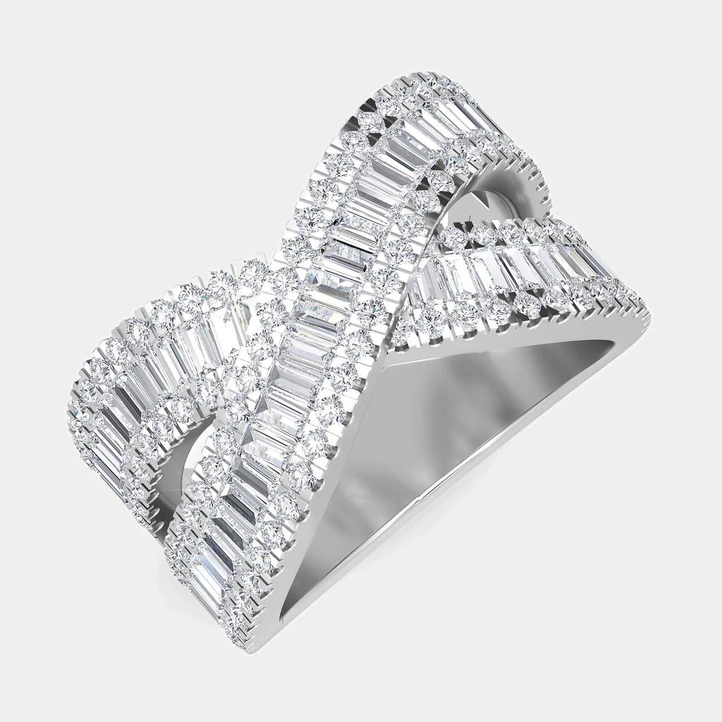 Made By Man 14K White Gold Baguette Fashion Band (2.30 ctw) US 7