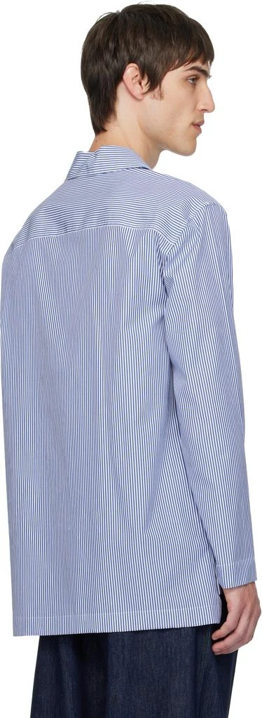 Dries Van Noten Blue Popover Cotton Shirt 3