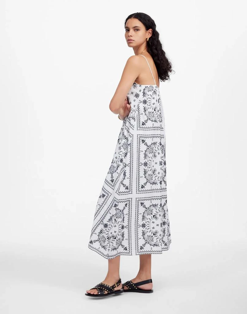 Madewell Embroidered Deep V-Neck Midi Dress in Bandana 3