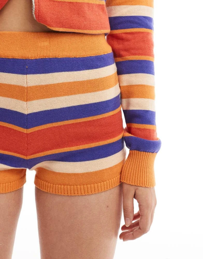 Daisy Street Daisy Street mini knit shorts in ombre stripe co-ord 3