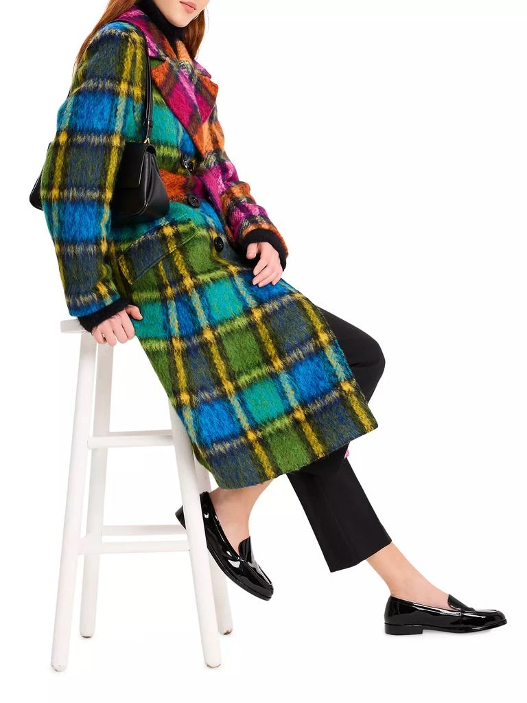 Kate Spade Mainline Grand Plaid Wool Double-Breasted Coat 7