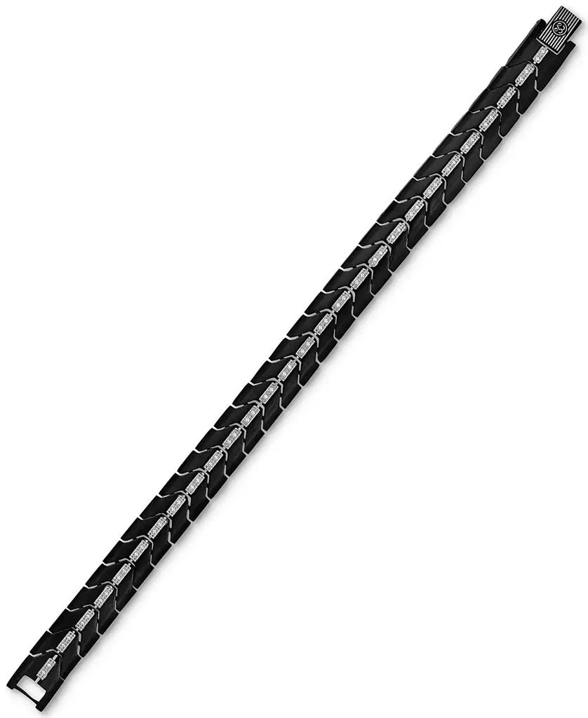 Esquire Men's Jewelry Diamond Chevron Flex Bracelet (1/4 ct. t.w.) in Black Ion-Plated Stainless Steel 4