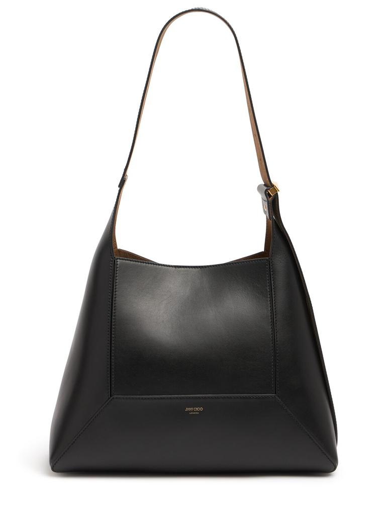【送料&関税込】Jimmy Choo Black Satin Mini Avenue Shoulder AVENUE MINI SHOULDER | Black Satin Mini Shoulder Bag with