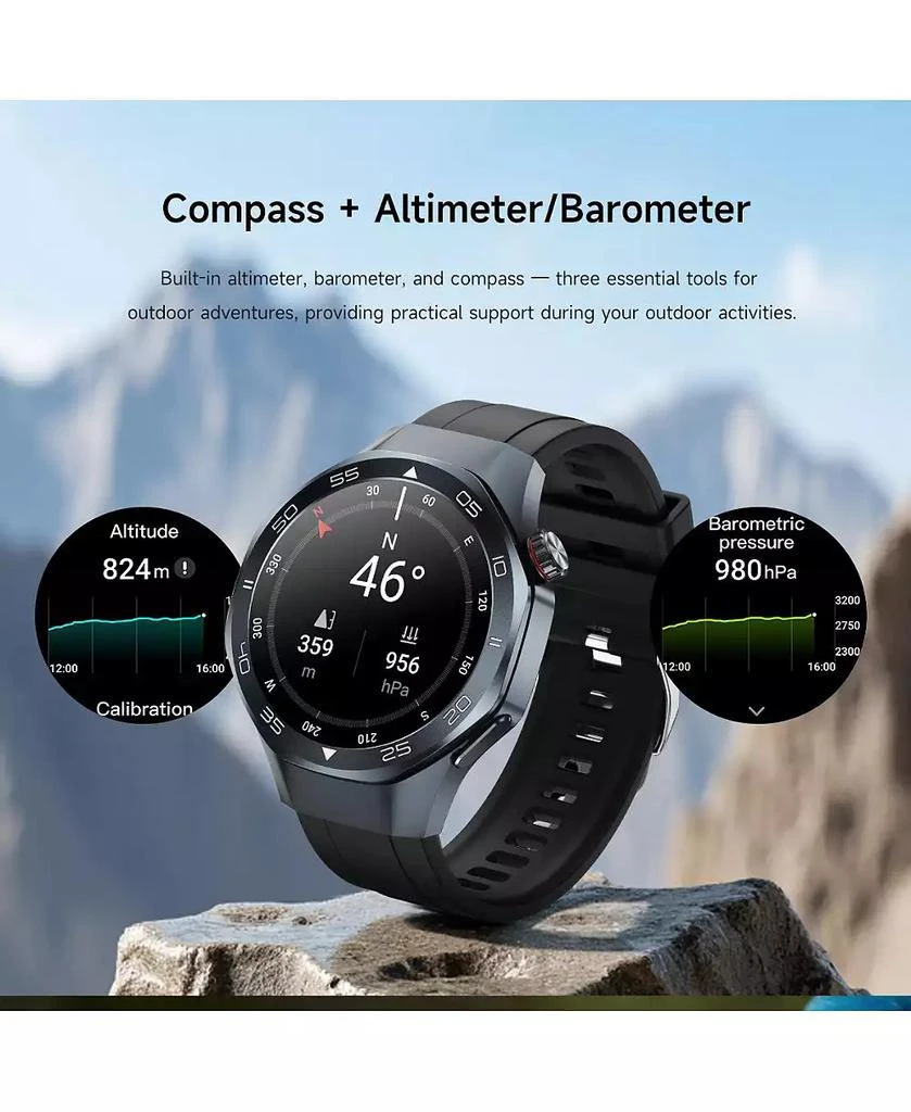 RUXING Smart Multi-GNSS Outdoor Sports Watch with Bluetooth Calling Altimeter Barometer 3ATM Waterproof -Silver 8