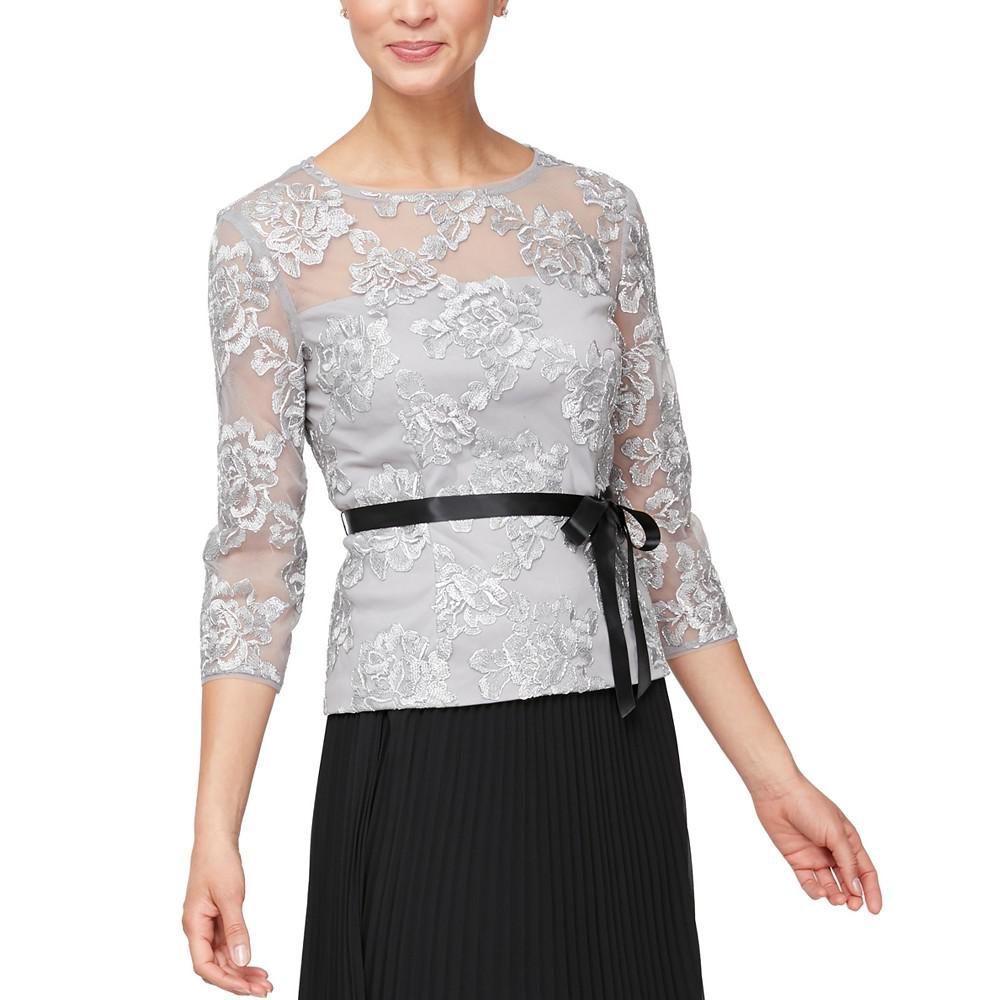 Alex Evenings Women's Embroidered Blouse