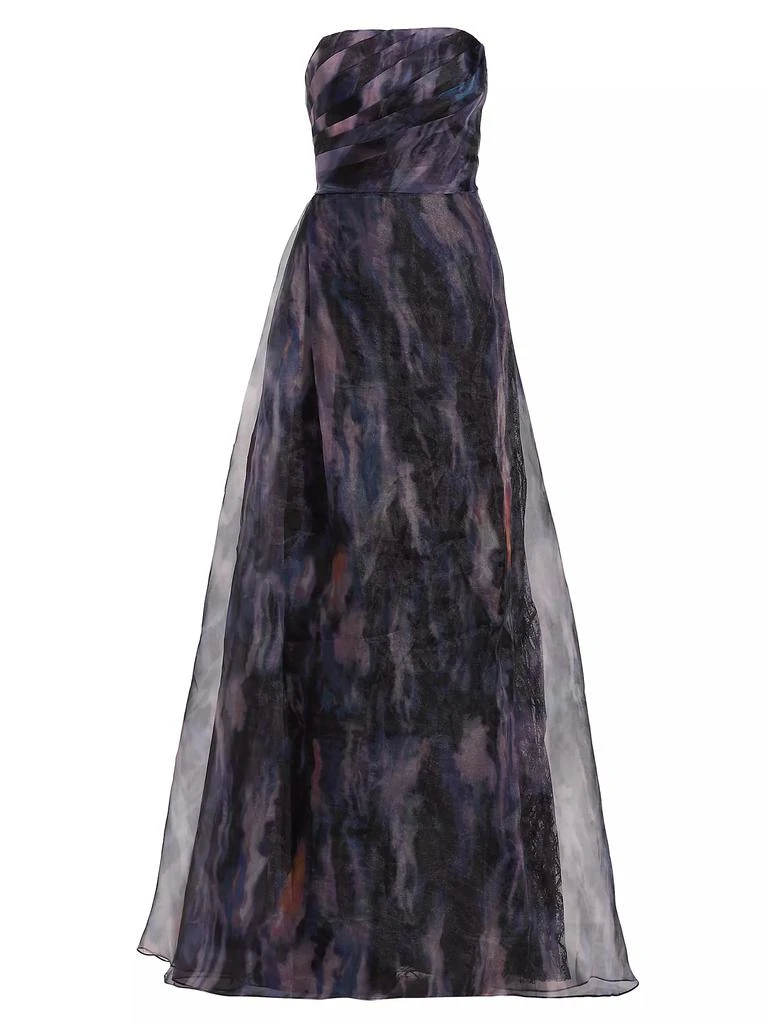 Rene Ruiz Collection Printed Organza Strapless Gown 1