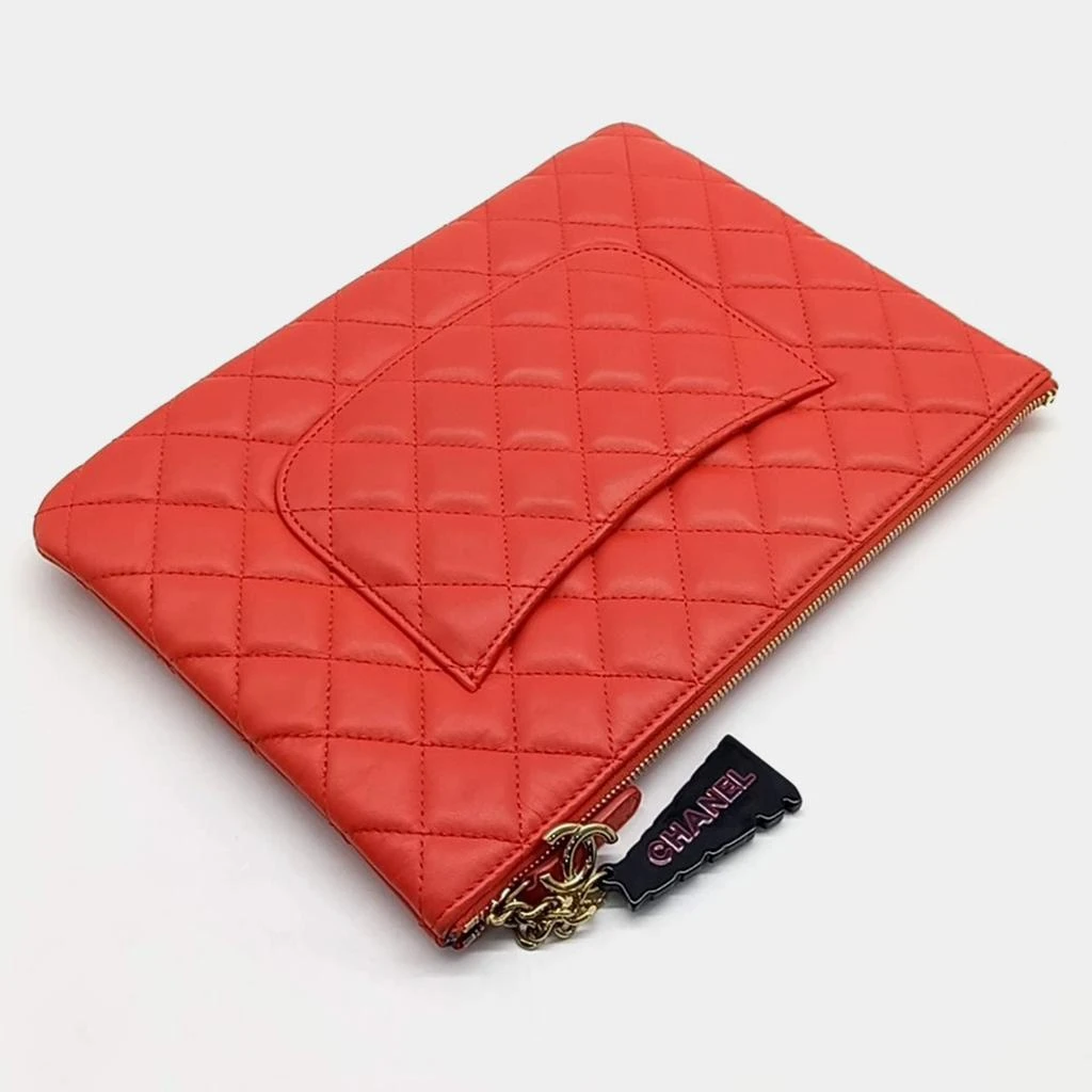 Chanel Chanel Red Leather Havana Medium Clutch Bag 2