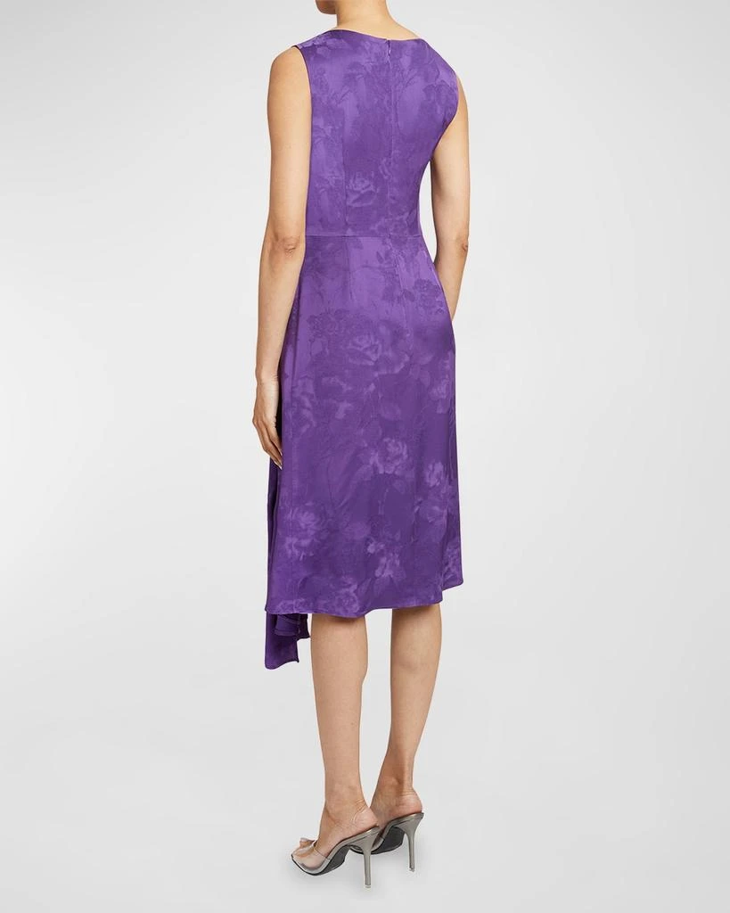 Santorelli Nica1 Draped Satin Jacquard Dress 3