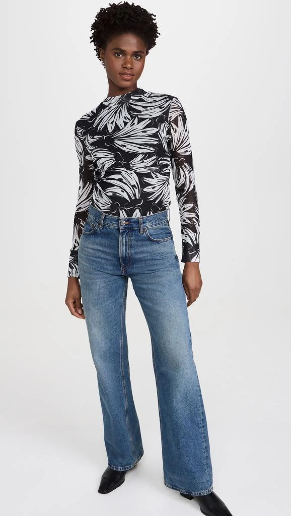 Farm Rio Bossa Banana Black Tulle Blouse 4