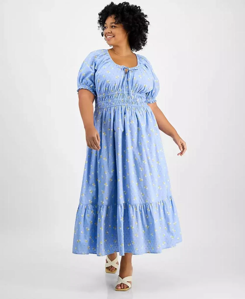 Women's Plus Short-Sleeve Clip-Dot Midi Dress, Created for Macy's  On Sale  Now with Up to 40% Off | Discover Exclusive Deals & Savings at BeyondStyle   Authentic And Now This dress|women's