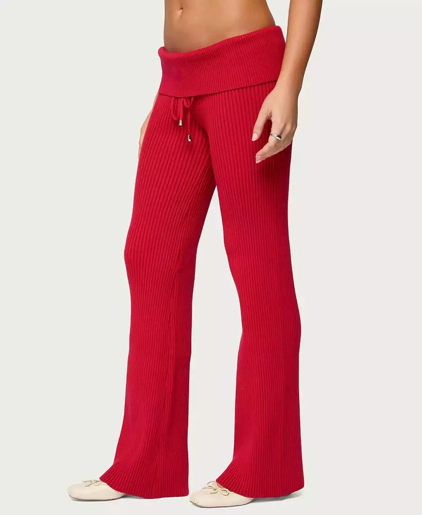 Edikted Women
s Adannah Foldover Ribbed Knit Pants 4