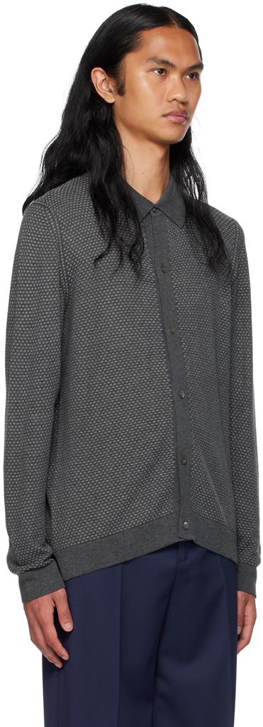 Officine Générale Gray Spread Collar Cardigan