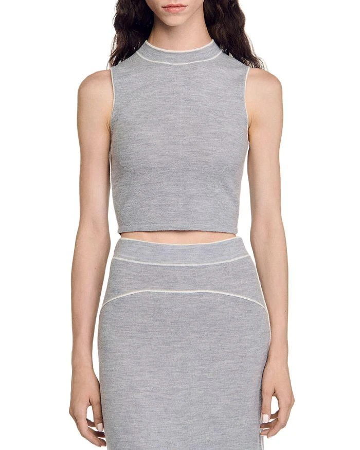 Sandro Orion Wool Knit Crop Top 1