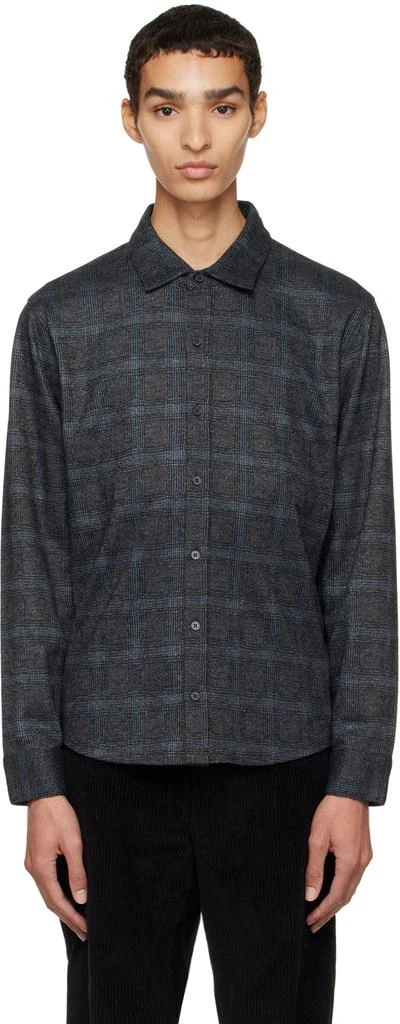 Vince Black Plaid Jacquard Shirt 1
