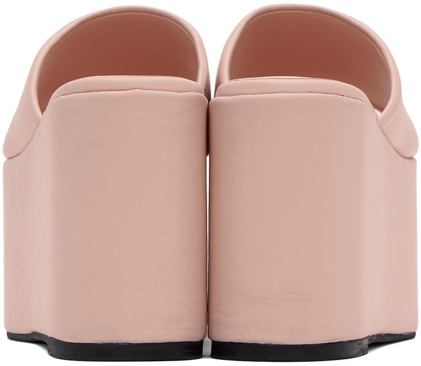 Simon Miller Pink Faux-Leather Blackout Platform Sandals