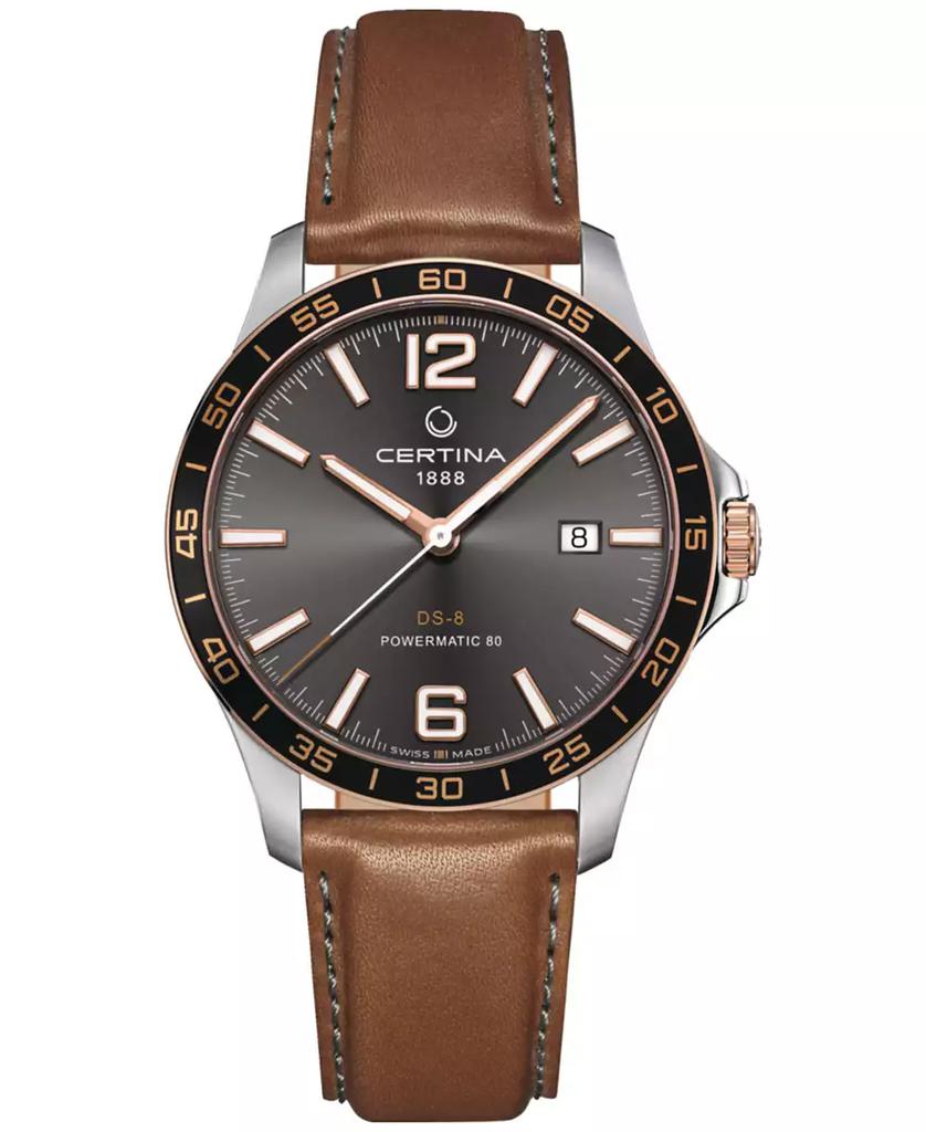 Certina Men's Swiss Automatic DS-8 Brown Leather Strap Watch 41mm