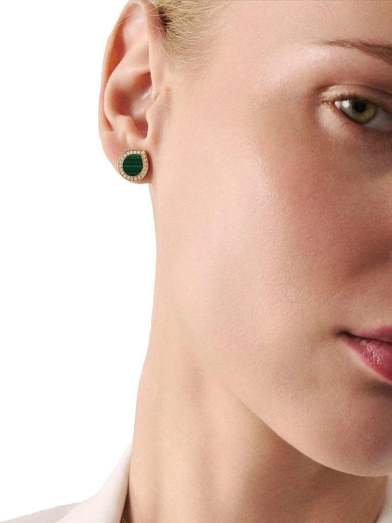 Repossi Antifer 18K Rose Gold, Malachite & 0.08 TCW Diamond Single Stud Earring 2