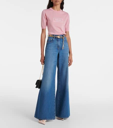 Versace Logo jacquard knitted top 2