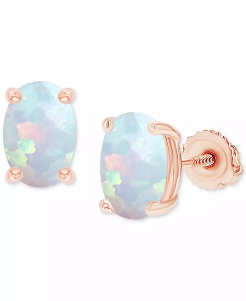 Macy's Lab-Grown Opal Screw Back Closure Stud Earrings (5/8 ct. t.w.) 1