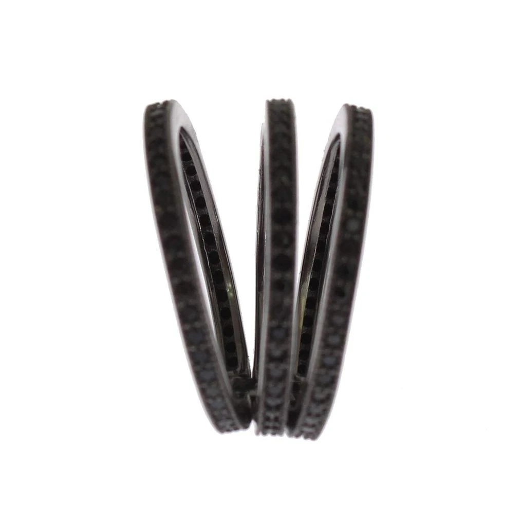 Nialaya Nialaya Black CZ 925 Sterling Silver Womens 5