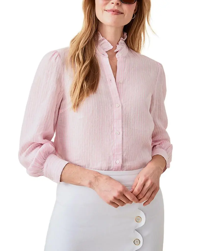 J.McLaughlin Julian Stripe Linen Blouse 4