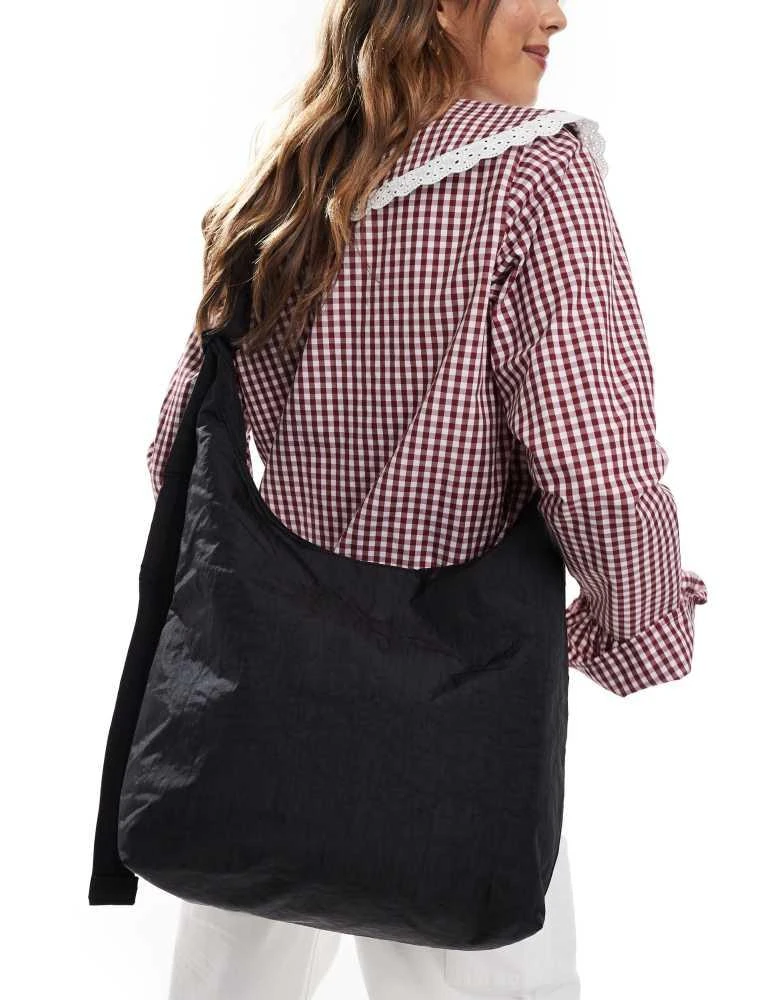 Baggu Baggu large nylon sling shoulder bag in black 3